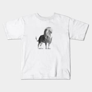 Grey Geometric Lion Kids T-Shirt